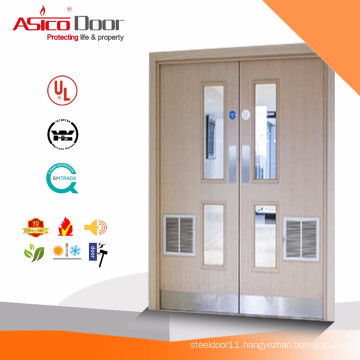 ASICO Solid Wooden Fire Rated Double Leaf Door With BM TRADA